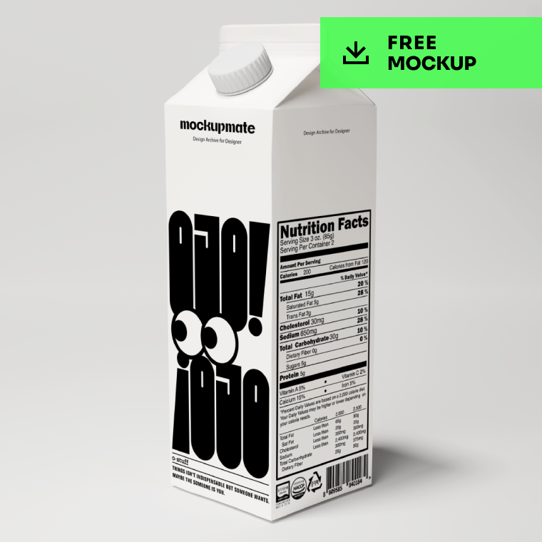 (FREE MOCKUP) Steel Case Milk Carton&nbsp;Package