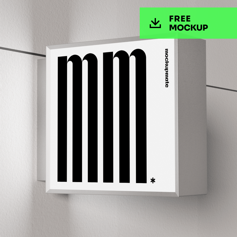 (FREE MOCKUP) Outdoor Light&nbsp;Signage